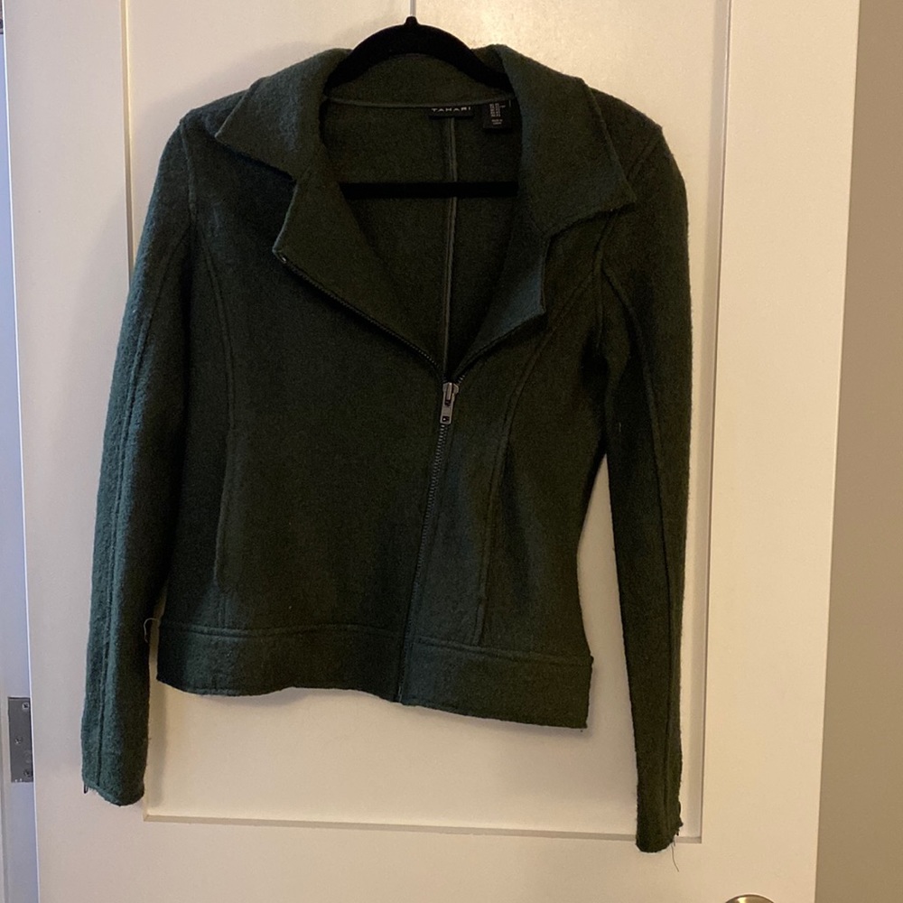 Tahari Dark Green Wool Jacket